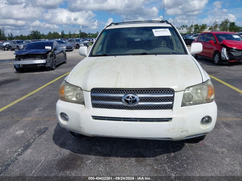 JTEEW21A860025045 2006 Toyota Highlander Hybrid Limited V6