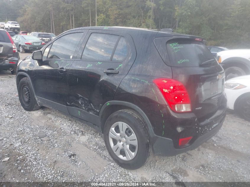 2017 Chevrolet Trax Ls VIN: 3GNCJKSBXHL253305 Lot: 40432821