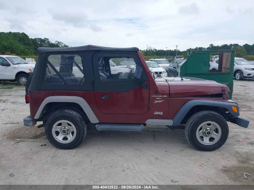 2001 Jeep Wrangler Sport VIN: 1J4FA49S81P337764 Lot: 40432832