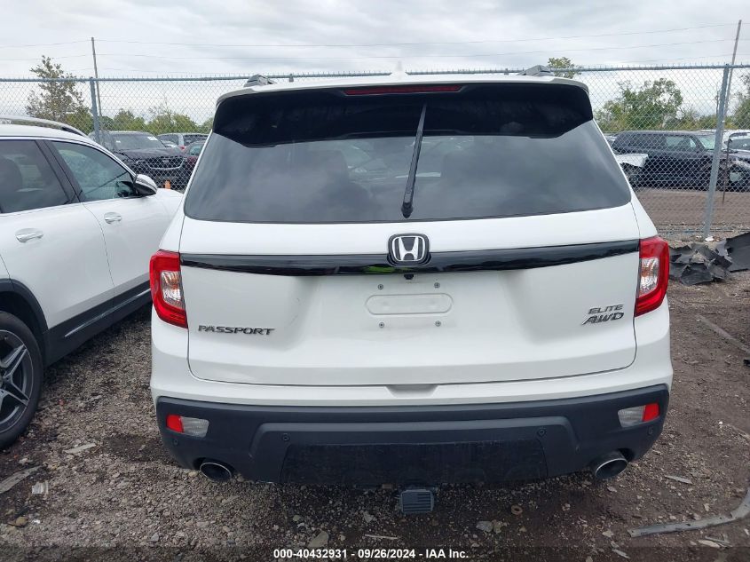 2021 Honda Passport Elite VIN: 5FNYF8H07MB030592 Lot: 40432931