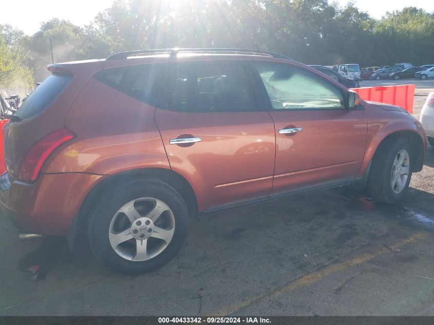 2003 Nissan Murano Sl VIN: JN8AG08T33W115416 Lot: 40433342