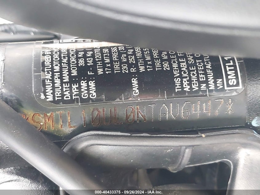 2022 TRIUMPH MOTORCYCLE TRIDENT 660 - SMTL10UL0NTAV6447