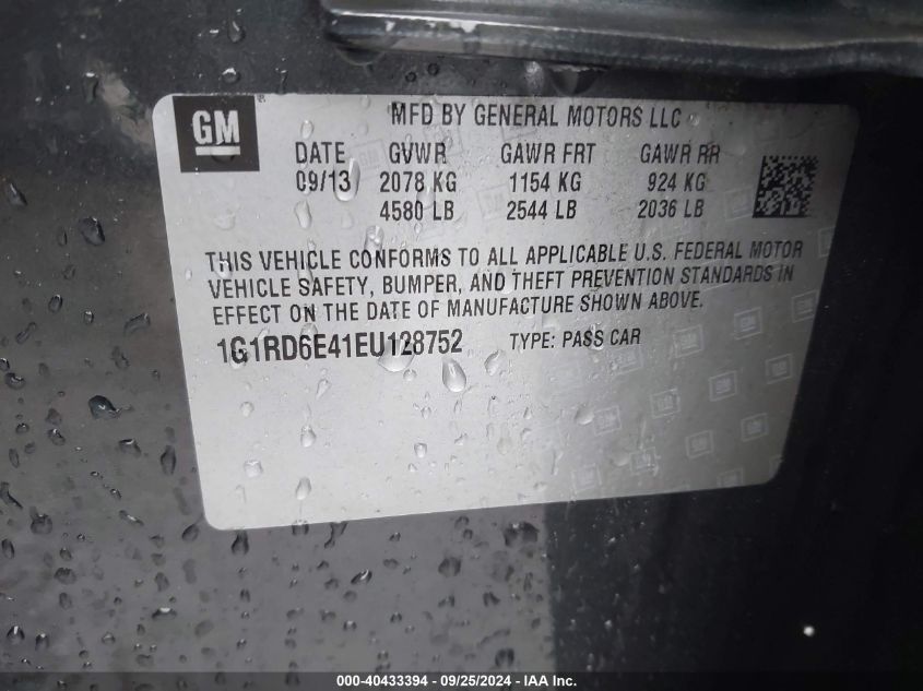 1G1RD6E41EU128752 2014 Chevrolet Volt