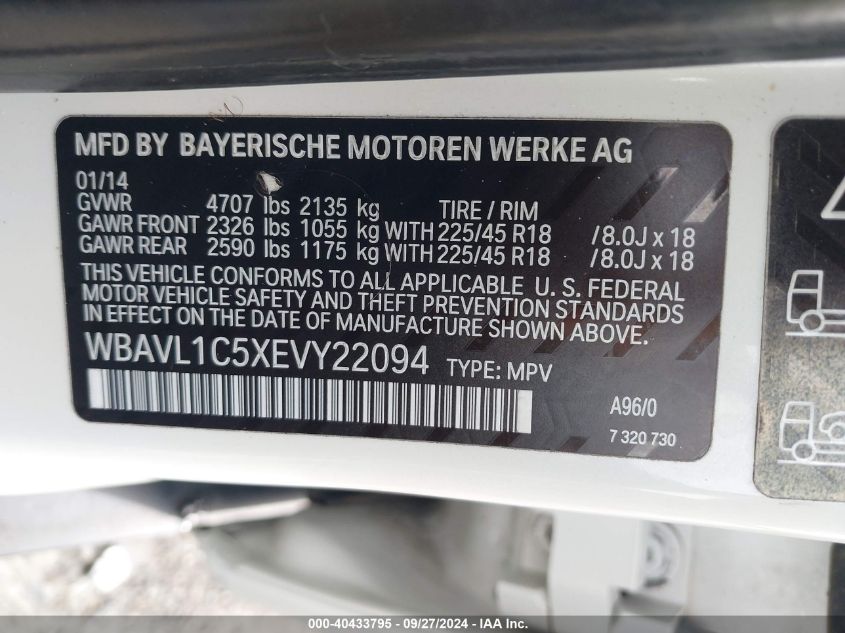 WBAVL1C5XEVY22094 2014 BMW X1 xDrive28I