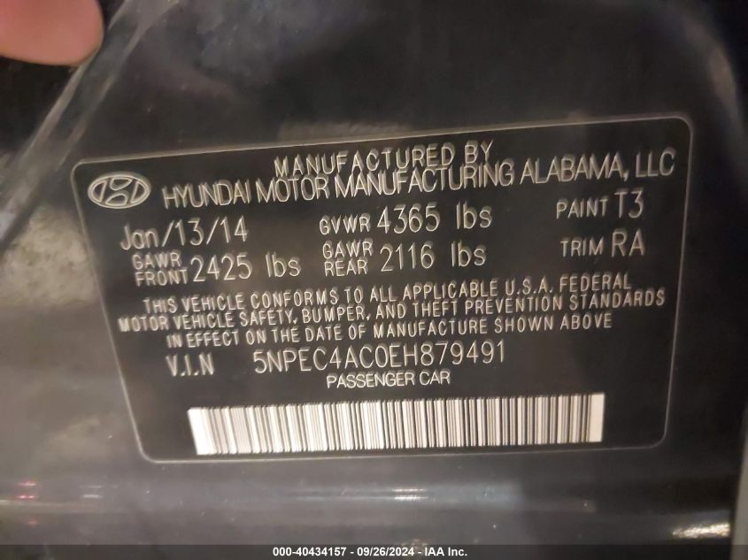 5NPEC4AC0EH879491 2014 Hyundai Sonata Se