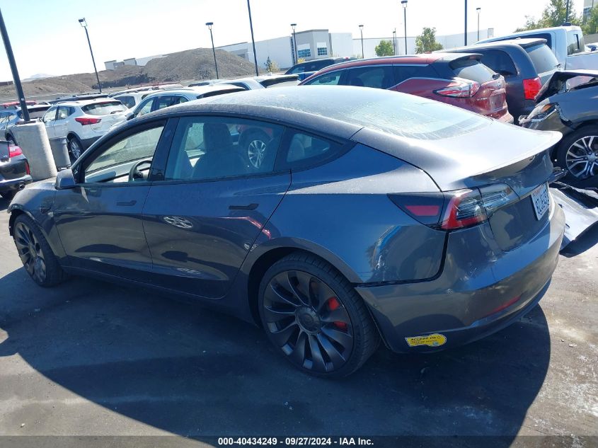 2022 Tesla Model 3 Performance Dual Motor All-Wheel Drive VIN: 5YJ3E1EC5NF138312 Lot: 40434249