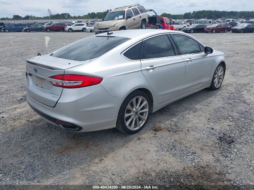 2017 FORD FUSION PLATINUM - 3FA6P0K99HR132421