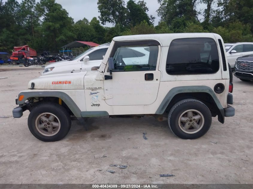 1998 Jeep Wrangler Sport VIN: 1J4FY19S1WP785216 Lot: 40434389