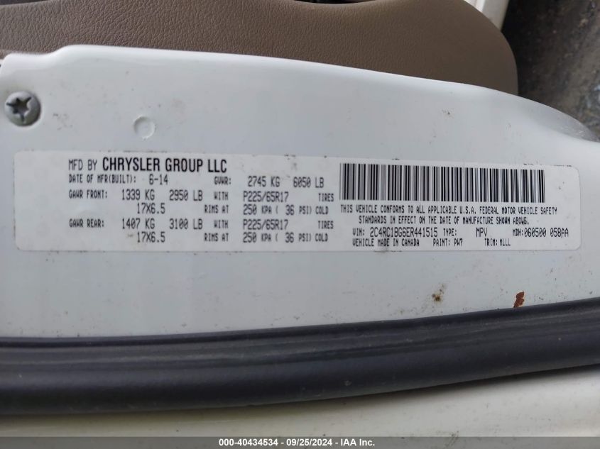 2C4RC1BG6ER441515 2014 Chrysler Town & Country Touring