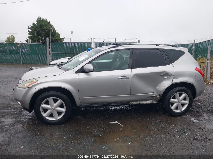 2003 Nissan Murano Se VIN: JN8AZ08W13W224502 Lot: 40434779