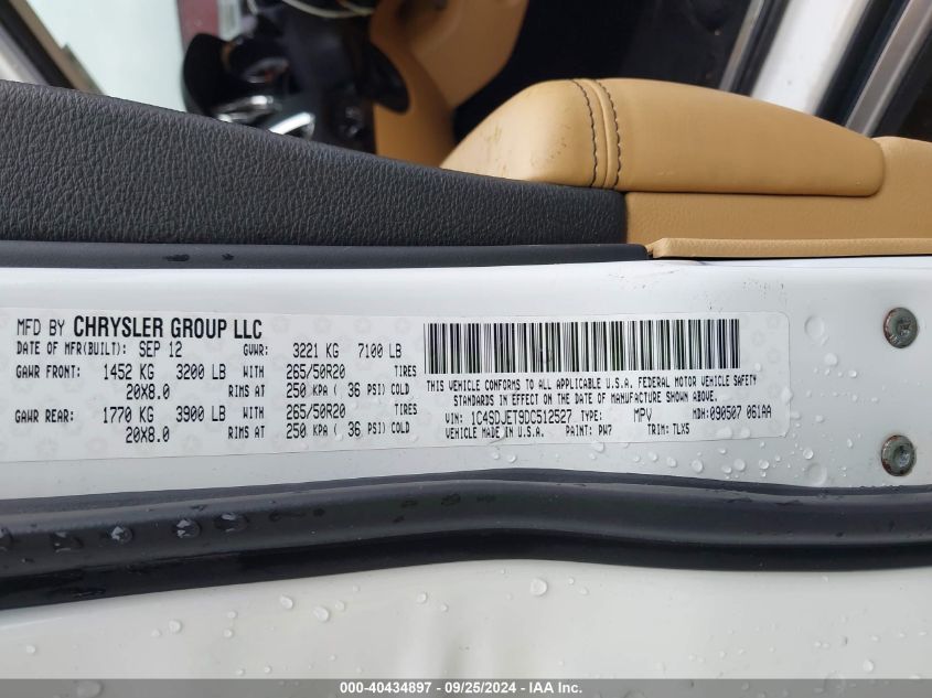 1C4SDJET9DC512527 2013 Dodge Durango Citadel