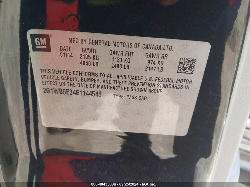2014 CHEVROLET IMPALA LIMITED LT - 2G1WB5E34E1144546