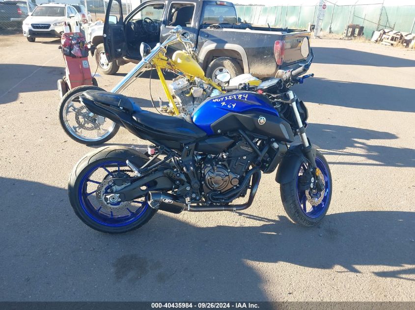 2018 Yamaha Mt07 VIN: JYARM27E6JA001315 Lot: 40435984