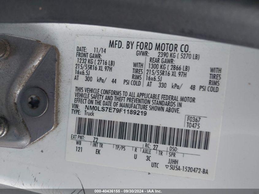 NM0LS7E79F1189219 2015 Ford Transit Connect Xl