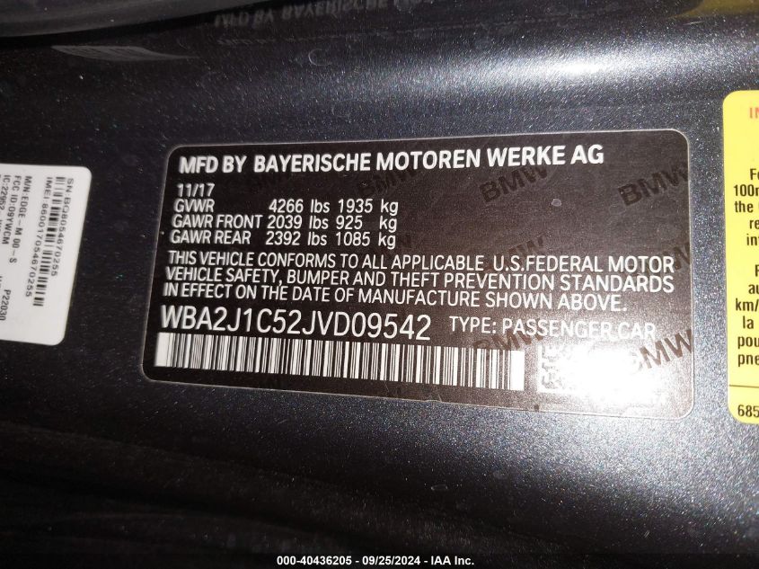 WBA2J1C52JVD09542 2018 BMW 230I