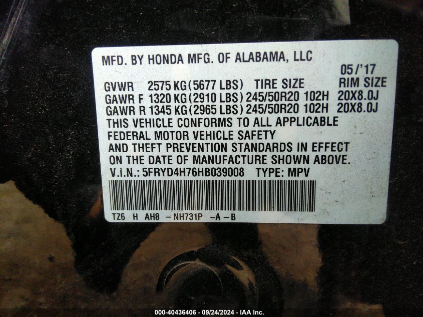 5FRYD4H76HB039008 2017 Acura Mdx Technology Entertainment Pkgs