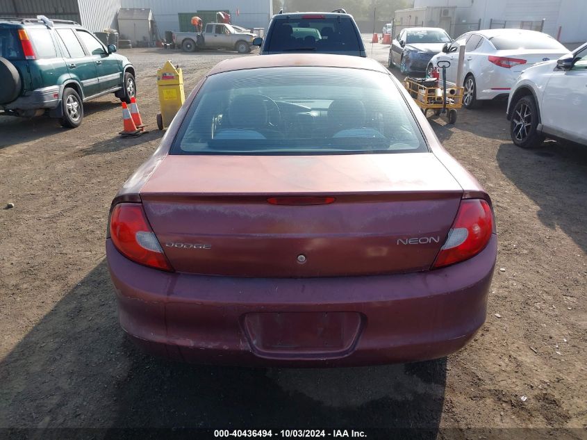 2001 Dodge Neon Se VIN: 1B3ES46C01D267692 Lot: 40436494