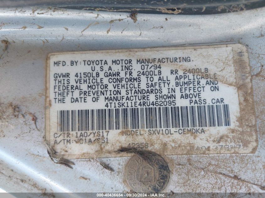 4T1SK11E4RU462095 1994 Toyota Camry Dx