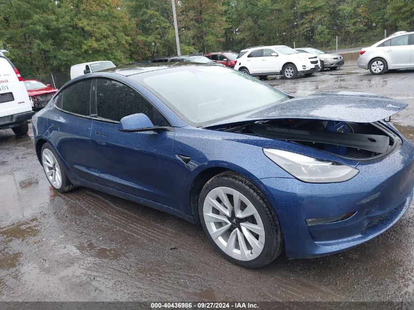 VIN 5YJ3E1EA7NF186411 2022 Tesla Model 3 no.1