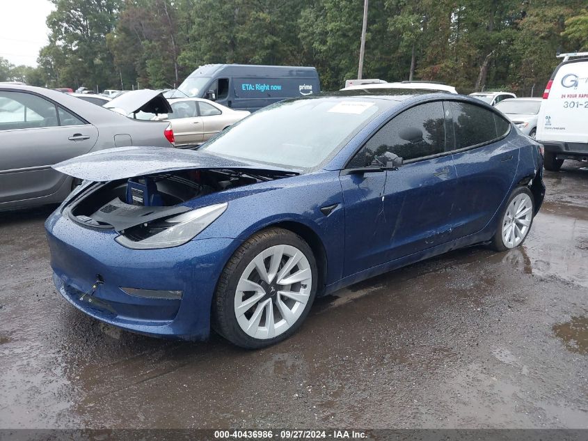 VIN 5YJ3E1EA7NF186411 2022 Tesla Model 3 no.2