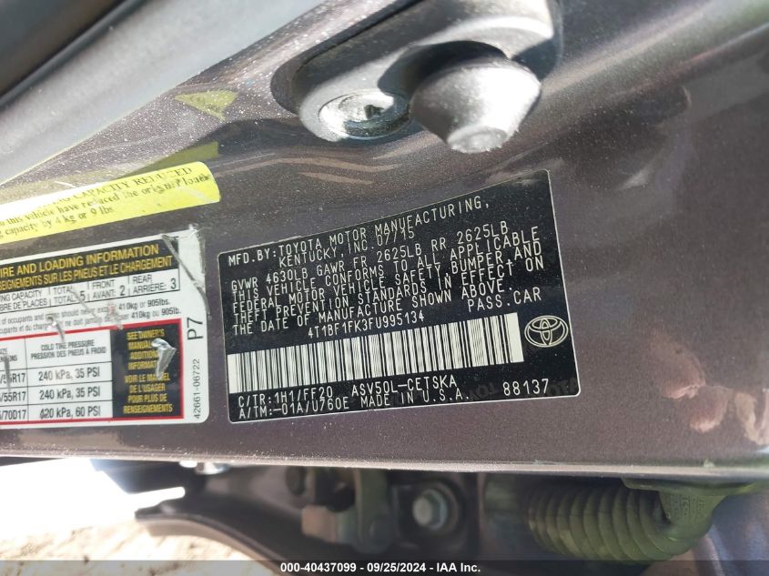 4T1BF1FK3FU995134 2015 Toyota Camry Se