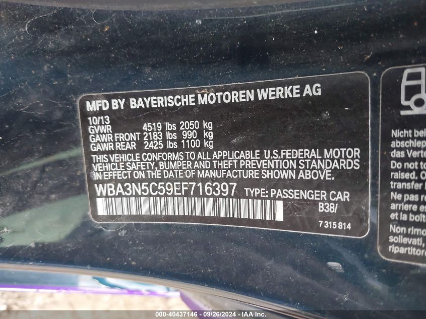 WBA3N5C59EF716397 2014 BMW 428I Xi