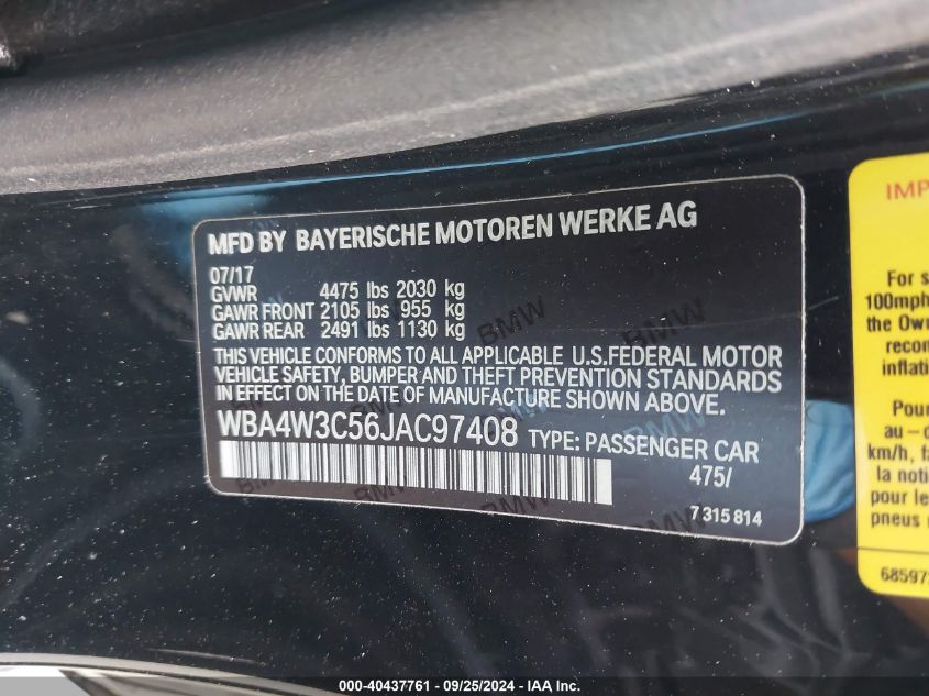 WBA4W3C56JAC97408 2018 BMW 430I