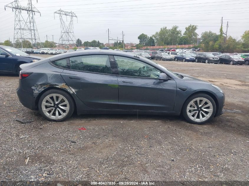 2021 Tesla Model 3 Standard Range Plus Rear-Wheel Drive VIN: 5YJ3E1EA8MF851038 Lot: 40437835