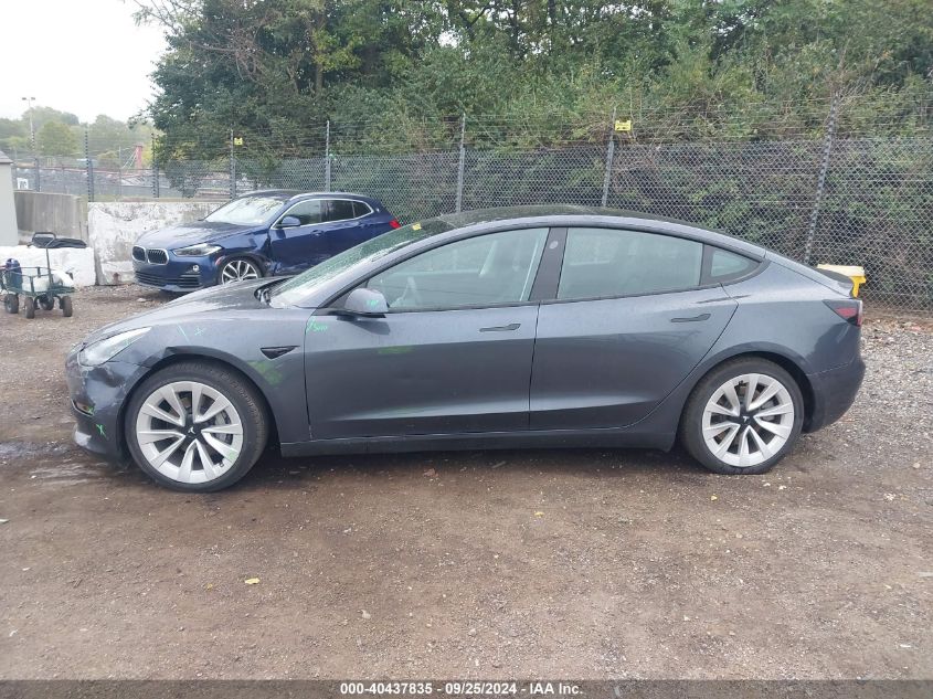 2021 Tesla Model 3 Standard Range Plus Rear-Wheel Drive VIN: 5YJ3E1EA8MF851038 Lot: 40437835