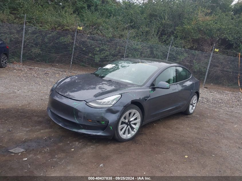 VIN 5YJ3E1EA8MF851038 2021 TESLA MODEL 3 no.2