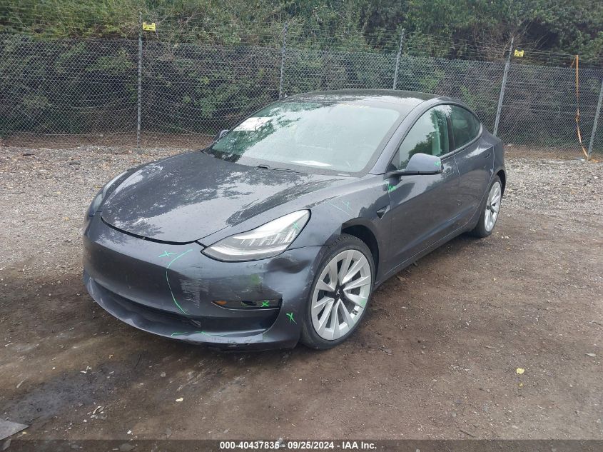 2021 Tesla Model 3 Standard Range Plus Rear-Wheel Drive VIN: 5YJ3E1EA8MF851038 Lot: 40437835