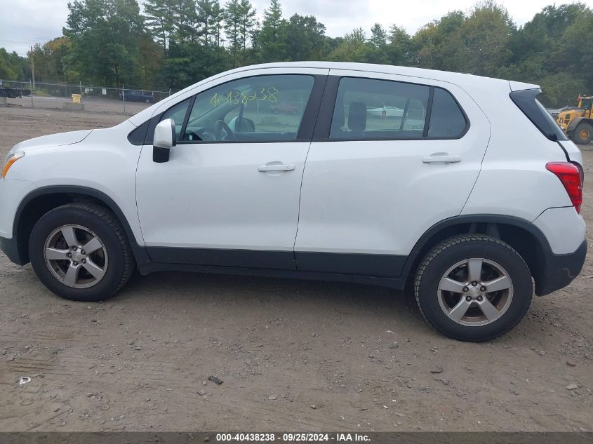 2016 Chevrolet Trax 1Ls VIN: 3GNCJNSB9GL276252 Lot: 40438238