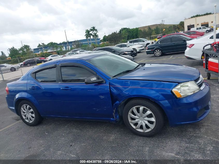 2012 Dodge Avenger Se VIN: 1C3CVZABSCN243574 Lot: 40438758