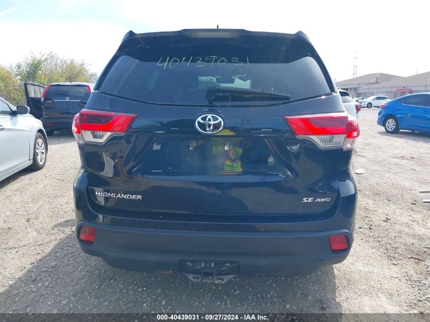 2017 Toyota Highlander Se VIN: 5TDJZRFH6HS391613 Lot: 40439031