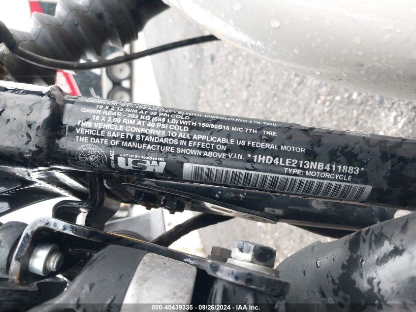 2022 Harley-Davidson Xl883 N VIN: 1HD4LE213NB411883 Lot: 40439335
