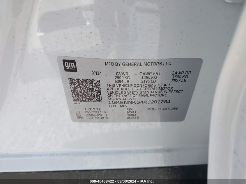 1GKENNKS4RJ201284 2024 GMC Acadia Awd Elevation