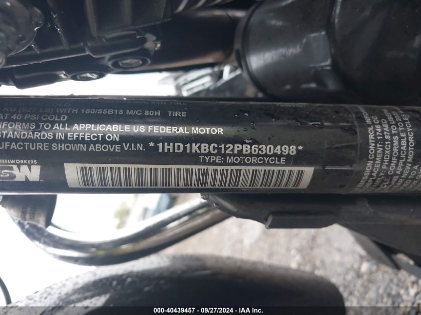 2023 Harley-Davidson Flhx VIN: 1HD1KBC12PB630498 Lot: 40439457