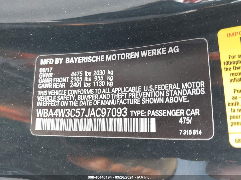 WBA4W3C57JAC97093 2018 BMW 430I