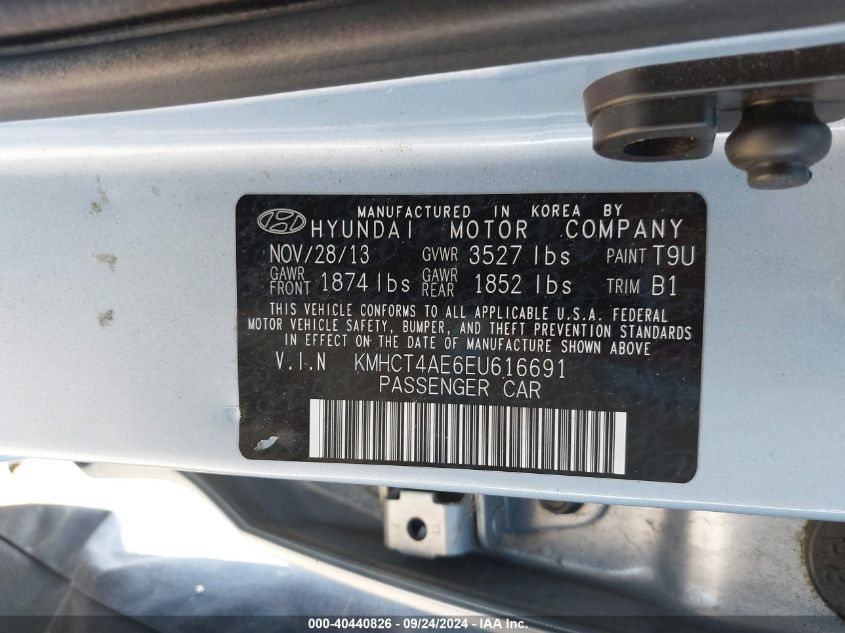 KMHCT4AE6EU616691 2014 Hyundai Accent Gls