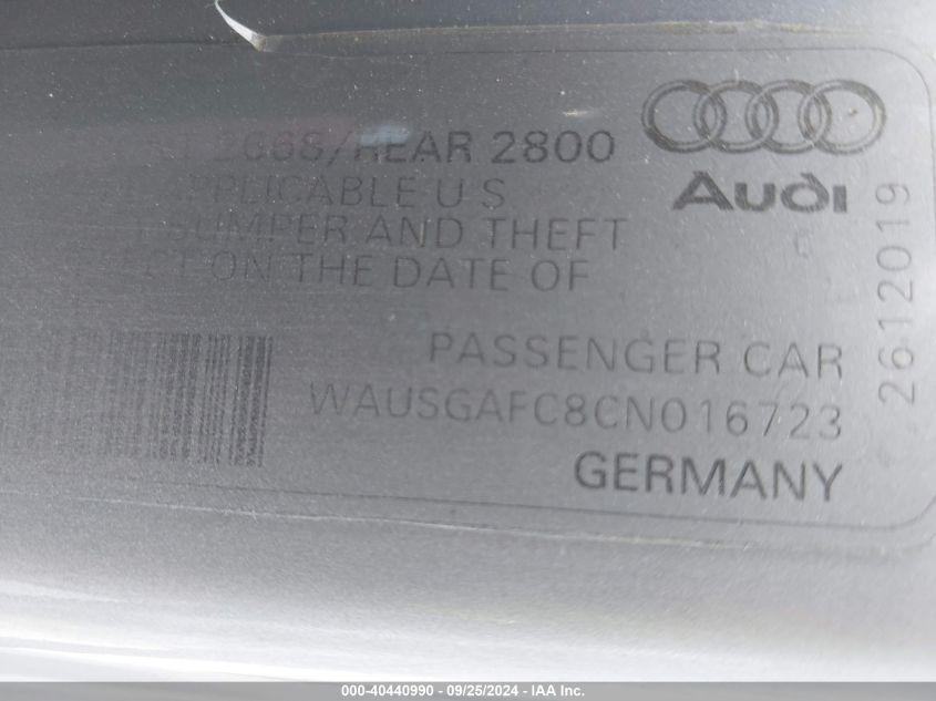 WAUSGAFC8CN016723 2012 Audi A7 Premium