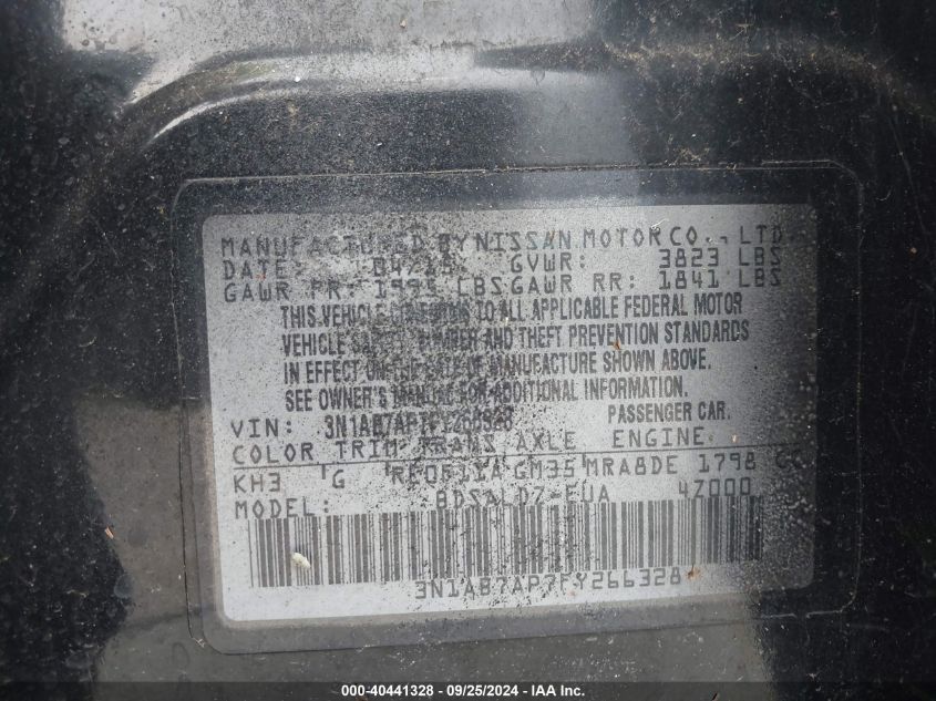 3N1AB7AP7FY266328 2015 Nissan Sentra Fe+ S/S/Sl/Sr/Sv