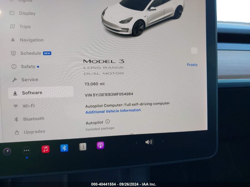 2021 Tesla Model 3 VIN: 5YJ3E1EB3MF054964 Lot: 40441554