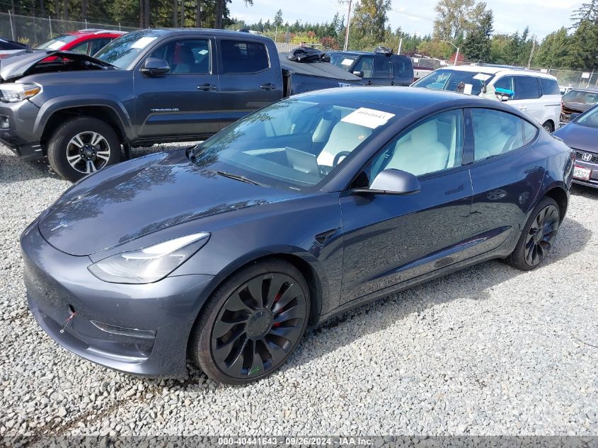 2022 Tesla Model 3 Performance Dual Motor All-Wheel Drive VIN: 5YJ3E1EC4NF263284 Lot: 40441643