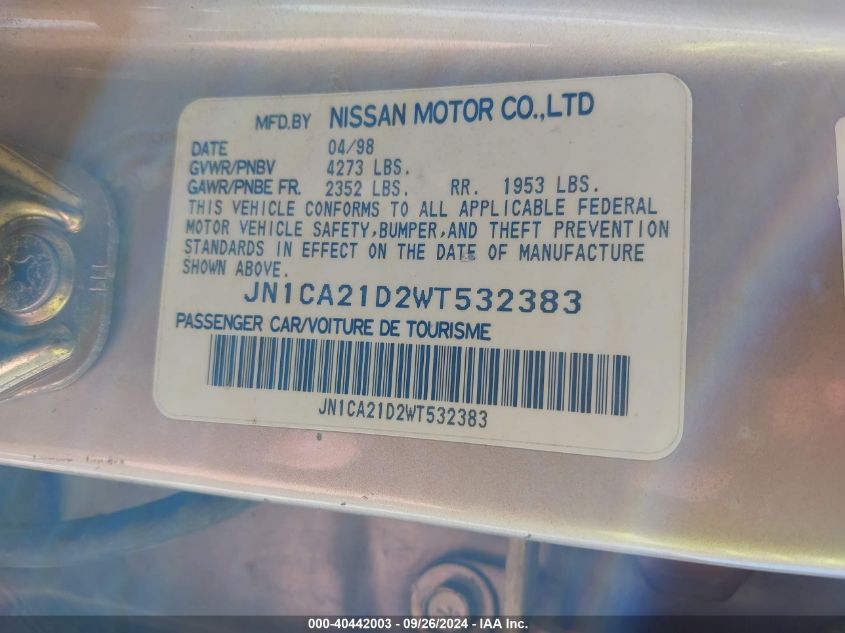 JN1CA21D2WT532383 1998 Nissan Maxima Gle/Gxe/Se