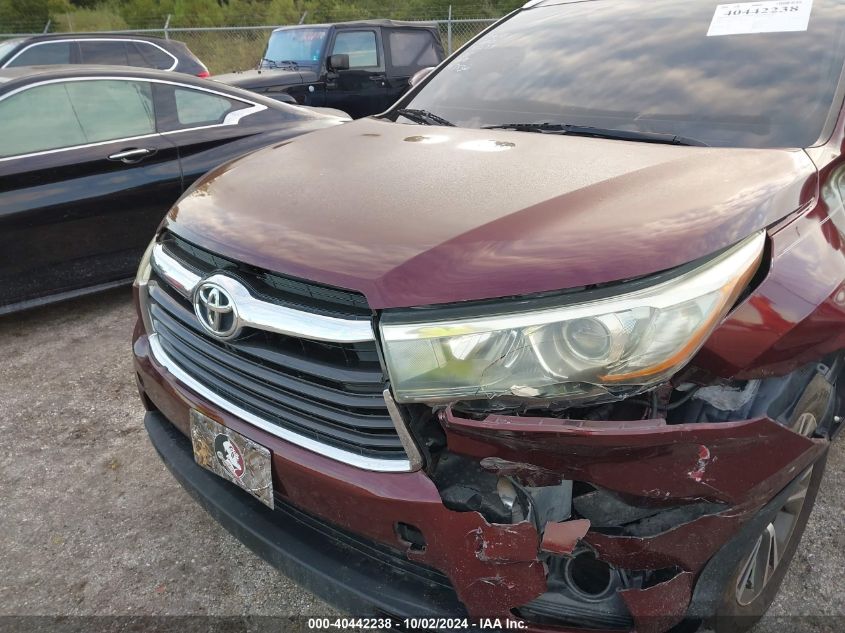 2016 Toyota Highlander Xle VIN: 5TDKKRFH5GS161343 Lot: 40442238