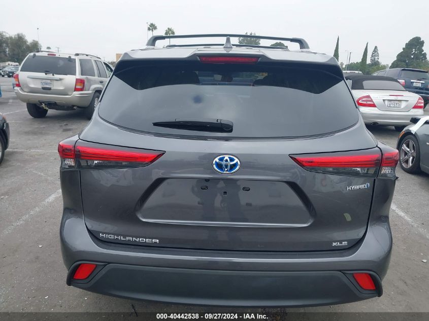 2022 Toyota Highlander Hybrid Xle VIN: 5TDHARAH5NS513029 Lot: 40442538