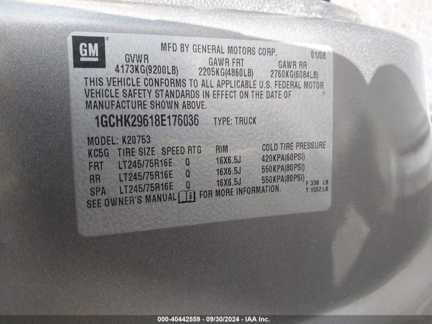 1GCHK29618E176036 2008 Chevrolet Silverado 2500Hd Lt1