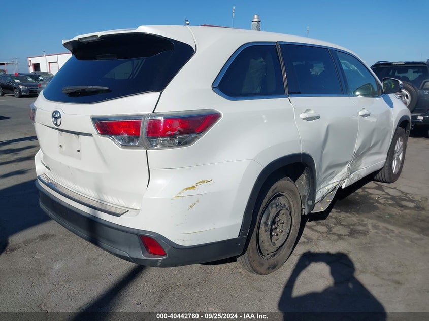 2016 TOYOTA HIGHLANDER LE - 5TDZARFH7GS022526