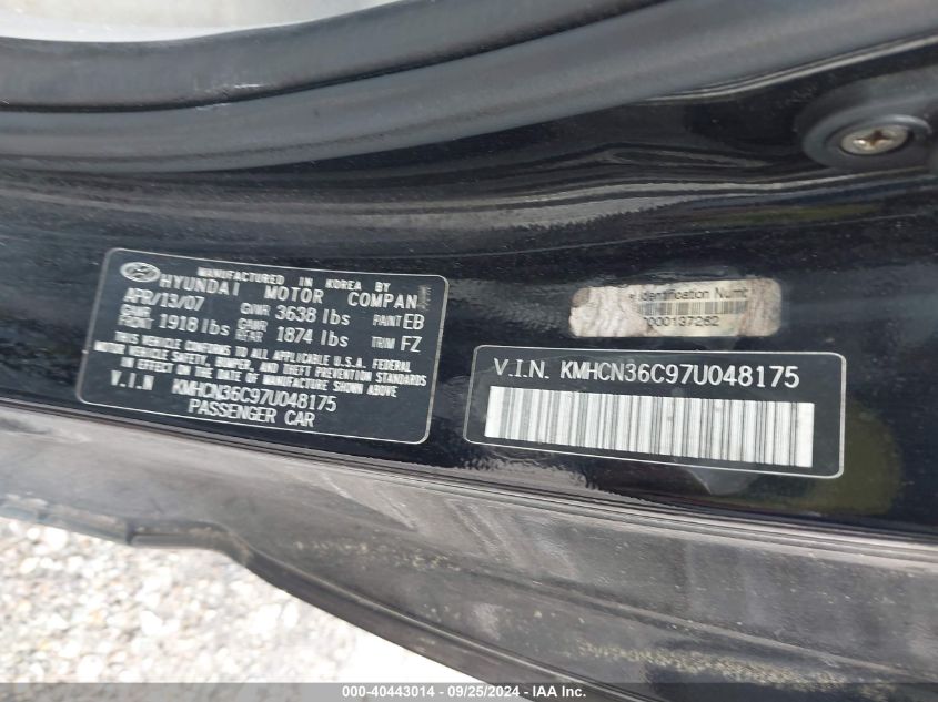 KMHCN36C97U048175 2007 Hyundai Accent Se