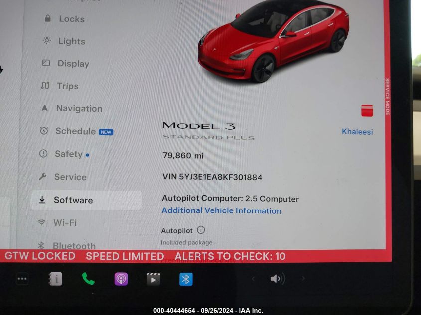 2019 Tesla Model 3 Long Range/Mid Range/Standard Range/Standard Range Plus VIN: 5YJ3E1EA8KF301884 Lot: 40444654